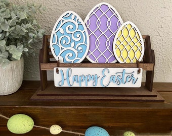 Shelf Sitter, Easter Decor, Easter Shelf Sitter Decor, Rustic Decor, Mantel Decor, Interchangeable Decor, Shelf Sitter Decor, Easter Eggs