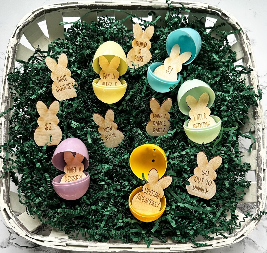 ShinyRelief 90 Pcs Wooden Easter Egg Tokens Easter Basket Stuffers Easter Egg Fillers For Adults Easter Egg Hu Ap B0cqcbn7sy