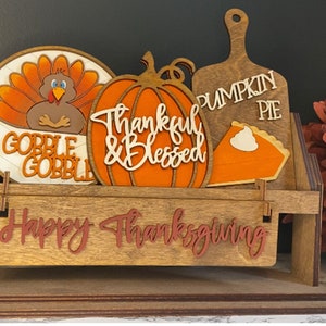 Niñera de estantería, Decoración de otoño, Decoración de niñera de estantería de Acción de Gracias, Decoración rústica, Decoración de repisa, Decoración intercambiable, Decoración de Acción de Gracias