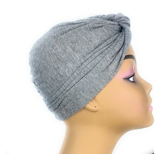 T-shirt Hair Towel Wrap Hood- Great for ALL Hair Types (Gray)