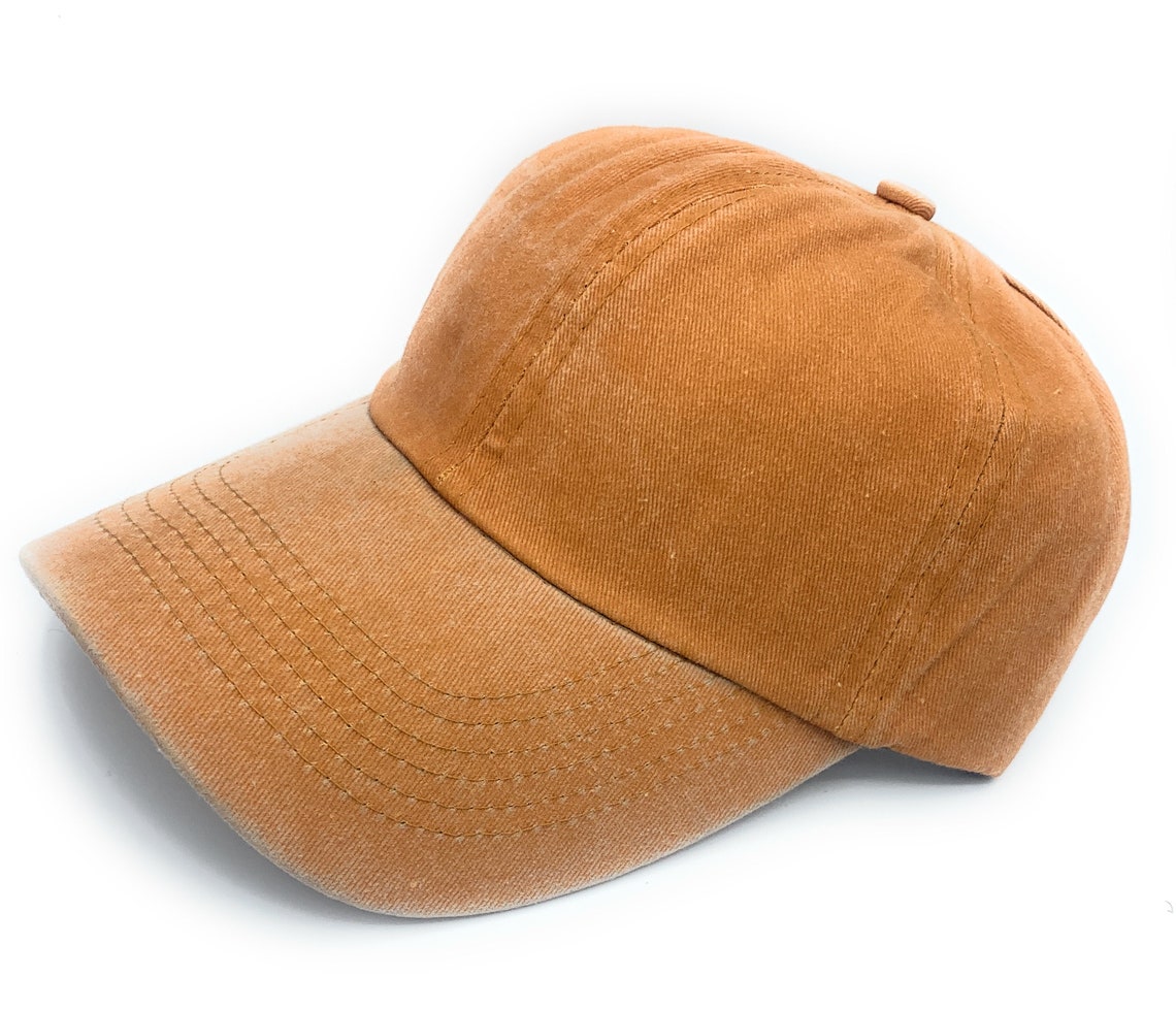 Washed Cotton Backless Baseball Cap Etsy