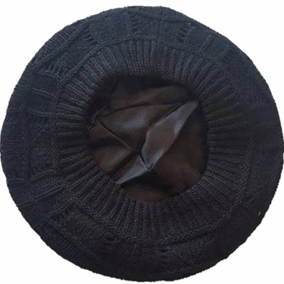 Satin Lined Knit Hat Great for Natural 
