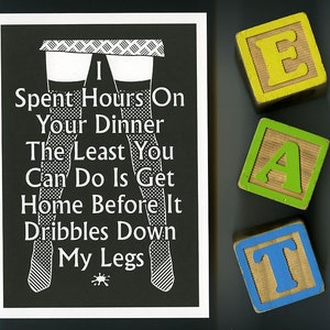 Cuckold es Dinner, Late For Dinner, Cuckold Creampie - Grußkarte 15x18 cm