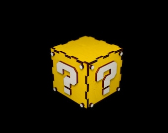 Super Mario Inspired Question Block Wooden Box with Lid
