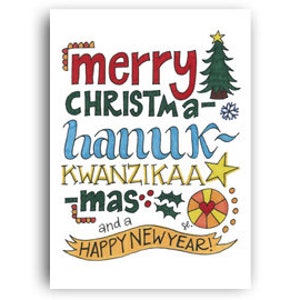 Tarjeta de Navidad multi-vacaciones