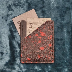 Cartera minimalista Blood Splatter, cartera delgada, horror, espeluznante, regalo, Halloween, unisex, cartera de bolsillo delantero, 3 bolsillos, cartera pequeña