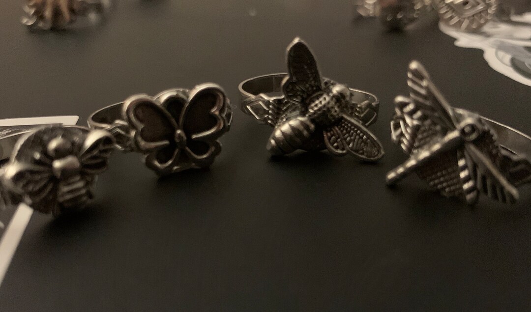 Insect Stacked Rings Insect Statement Rings - Etsy