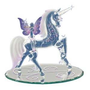 Unicorn & Purple Fairy Figurine, Handmade Gift, Fairytale Unicorn Gift, Holiday Gift, Home Décor