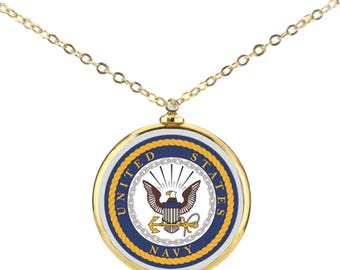 United States Navy Necklace | Official Military Glass Pendant Jewelry