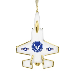 Adorno de avión F-35 de la Fuerza Aérea de EE. UU. / Adorno navideño militar / Regalo para aviador / Decoración de la USAF / Regalo patriótico navideño / Recuerdo de veterano