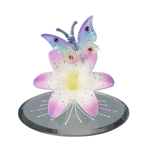 YWHL Kristall-Schmetterling Figur Handgefertigt – Mit Kristallkugel-Basis, Bunt, Als Deko Oder Geschenk In Geschenkbox
