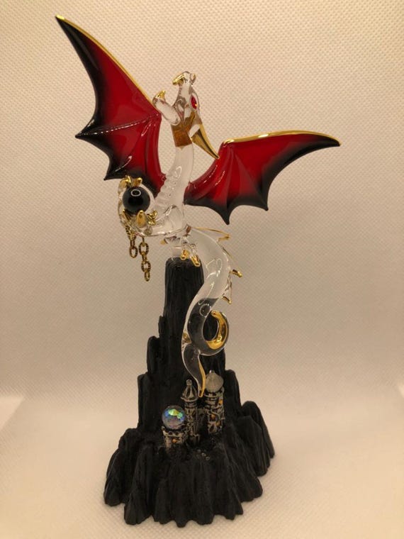 キャッスルマウンテンドラゴンガラスフィギュア | ファンタジー ドラゴンガラスフィギュア