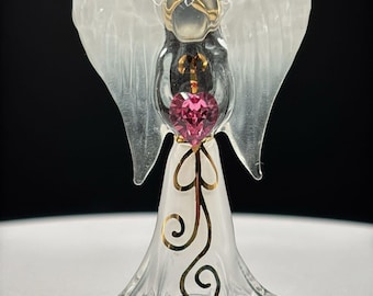 White Angelique Angel Figurine | Faith Christian Home Decor Religious Gift Collectible Small Prayer Display