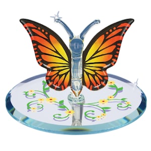 Monarch Butterfly Figurine, Handcrafted Glass butterfly, Gift for Butterfly Lovers, Mother&#39;s Day gift, Home Decor Gift Ideas