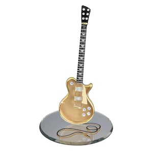 Klassische Gold Top Gitarren-Figur | Glas Musik Sammlerstück | Mini-Instrumentendekor