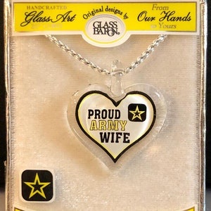 Proud Army Wife Necklace | Military Spouse Jewelry | Army Gift for Her