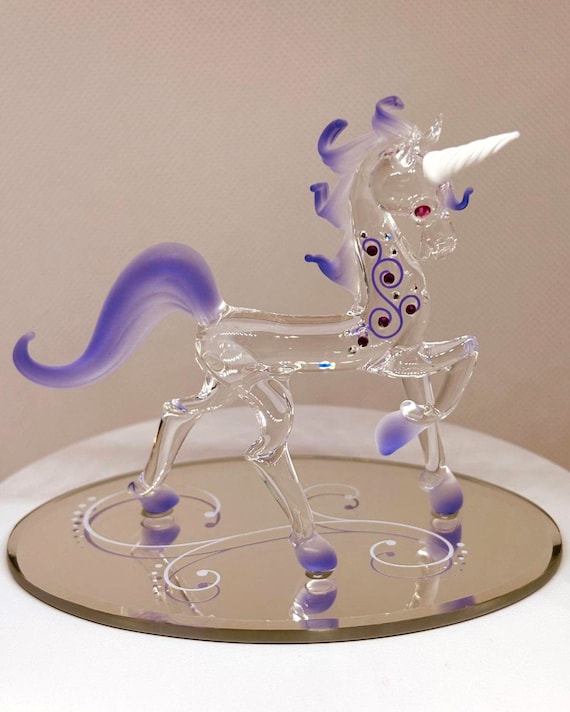 Fairy Tale Unicorn Figurine | Purple Mane Decor | Magical Gift for Unicorn Lover