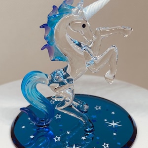 Starlight eenhoorn beeldje cadeau | Handgemaakt glazen fantasiedecor voor eenhoornliefhebbers