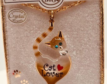 Collana con ciondolo a forma di gatto vintage - Gioielli per amanti dei gatti - Italia