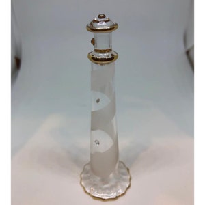 Glass Lighthouse Figurine | Nautical Decor | Coastal Beach Gift