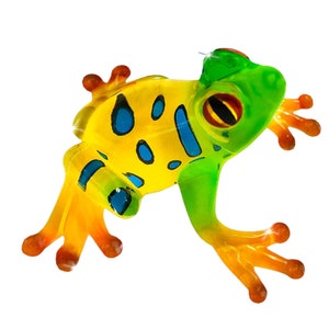 Spotted Frog Figurine | Mini Glass Frog | Cute Green Frog Gift | Handcrafted Animal Decor