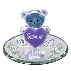 Grandma I Love You Gift Figurine, Glass Bear Gift For Mom, Grandma Mother&#39;s Day Gift, Gift for Grandmother