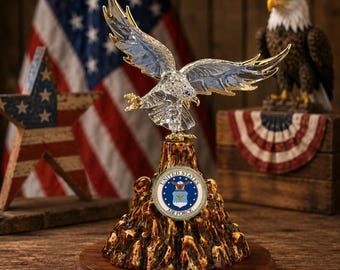 U.S. Air Force Eagle Figurine Gift | Military Decor for Airmen & Veterans