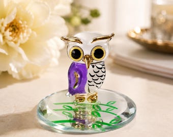Owl Figurine Bird Decor Handcrafted Woodland Collectible Gift Office Shelf Home Accent