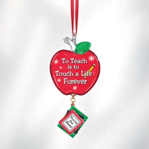 To Teach Ornament | Teacher Christmas Gift | Teacher Appreciation Gift | Glass Apple Ornament | Gift for Educator | Holiday Teacher Gift