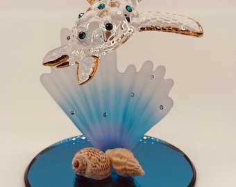 Beeldje zeeschildpad Oceaan minnaar cadeau Stranddecor Kust Home Marine Life Collectible