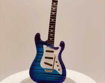 Vintage Purple Haze Glass Guitar Figurine | Music Collectible | Home Decor Gift