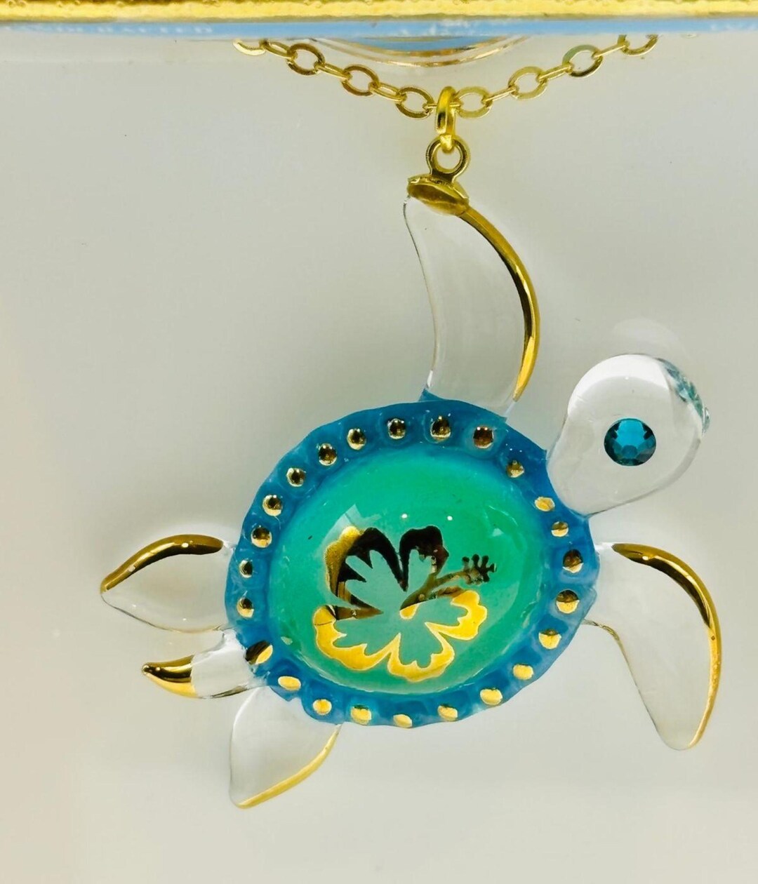 Aloha Sea Turtle Necklace Gold Chain Ocean Jewelry Hawaiian Turtle ...