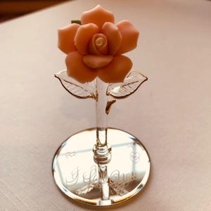 Pink Rose Figurine I Love You Anniversary Gift, Valentine&#39;s Gift, Home Decorations