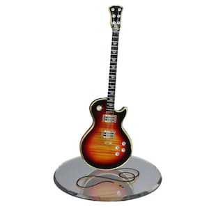 Classic Tobacco Burst Guitar Figurine | Handcrafted Glass Guitar Decor | Musician Gift | Guitar Lover Gift | Mini Guitar Display