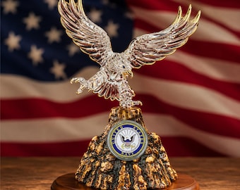 U.S. Navy Gift for Sailor | Navy Eagle Figurine, Military Retirement Award, Veteran Recognition