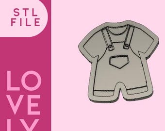 Dungaree Overalls Miss Rachel Denim with T-shirt Tee Cookie Stamp Fondant Embosser One First Birthday