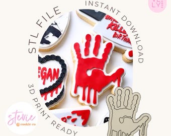 Bloody hand Scary movie Halloween Cookie cutter Embosser