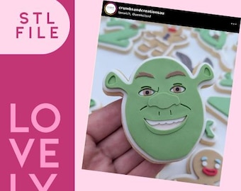 Green Ogre Swamp Ears Movie Cookie Cutter Fondant Stamp Birthday Hens  STL file