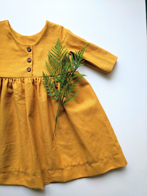 mustard yellow toddler dress