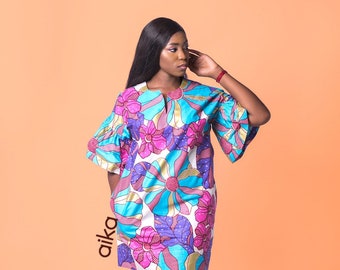 ankara off shoulder gown with elastic