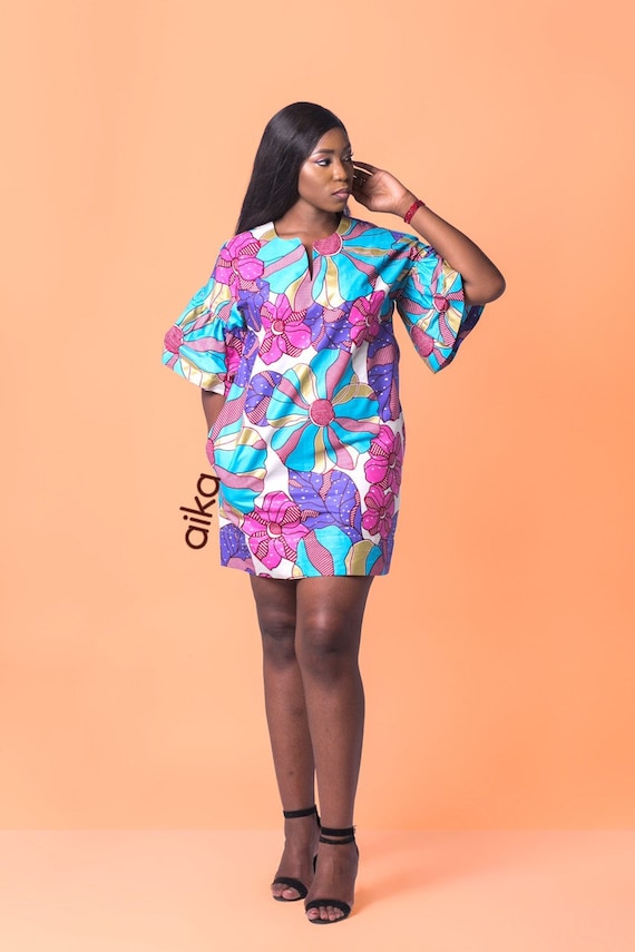 ankara shift dress
