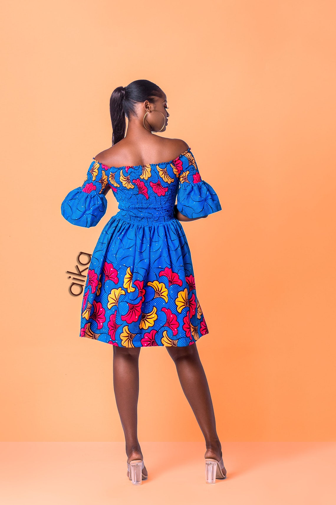 Ankara Offshoulder Elasticdress, African Print Dress, African Clothing, Ankara Dress, Ankara