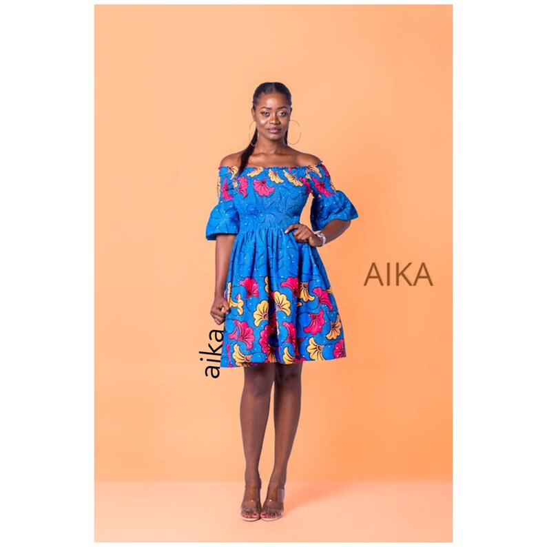 ankara off shoulder gown with elastic