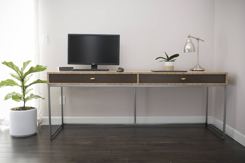 Office Desk Walnut Oak Mid Century Writing Midcentury Solid Wood Furniture Computer Table Bamboo