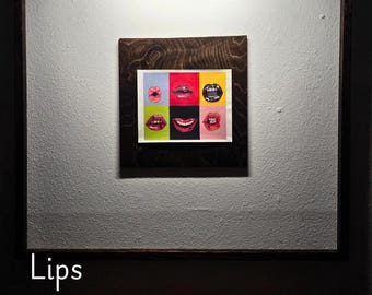 Pop Art Lips Print, Hand Drawn Glossy Finish 8.5 x 11 Paper