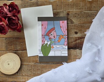 Retro Cartoon Mom Greeting Card: Pop Art Nostalgic Holiday Card (5.5 x 8.5)
