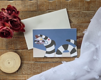 Beetlejuice Sandworm Holiday Card: Pop Art Greeting (5.5 x 8.5)