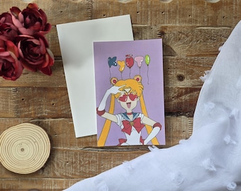 Sailor Moon "Cutie" Japanese Greeting card/Holiday Card : 8.5 x 5.5