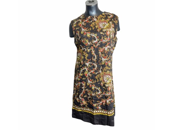 Vintage 1960s Babydoll Paisley Mini Dress Retro - image 1