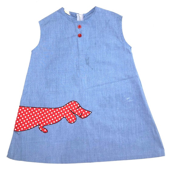 Vintage Chambray 1960s / 1950s Girls Size 5T Todd… - image 1